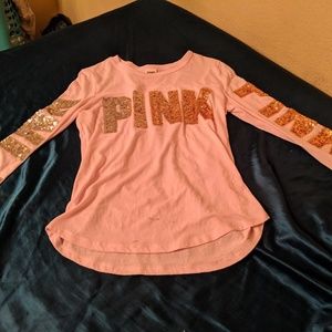 Long sleeve sequined shirt